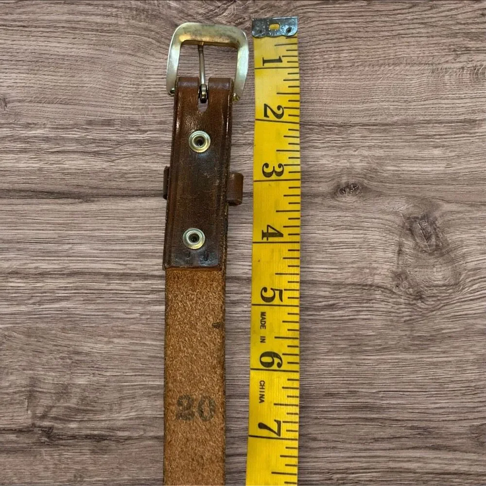 Trent Brown Leather Belt Embossed Name & Trucks Brass Tone Buckle